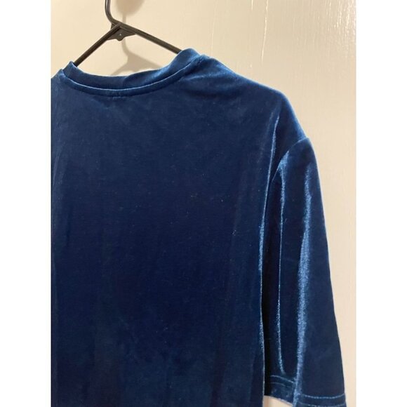 Shein Men's Size Medium Dark Blue Velour Adventure T-Shirt - Picture 7 of 7